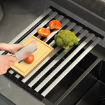 Égouttoir pliable en inox – Gain de place au-dessus de l’évier
